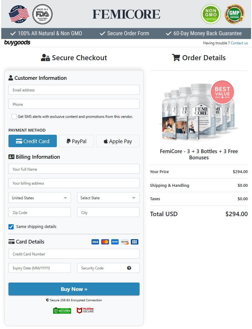 femicore buy-purchase